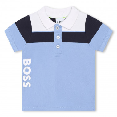 Short-sleeved cotton polo BOSS for BOY