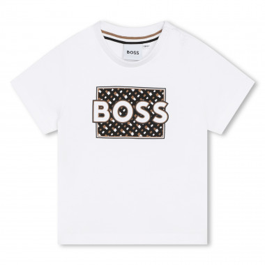 T-shirt met logo en monogram BOSS Voor