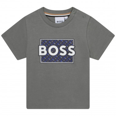T-shirt met logo en monogram BOSS Voor