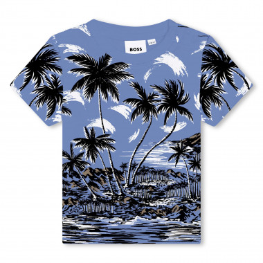 T-shirt met palmbomen-print BOSS Voor