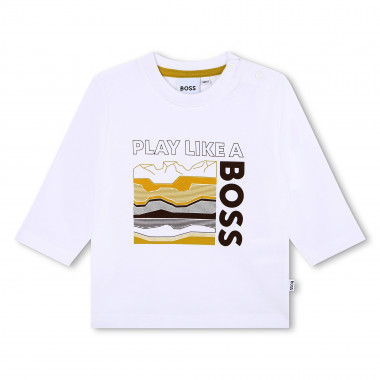 Camiseta de algodón y montañas BOSS para NIÑO