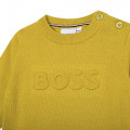 Effen katoenen trui met logo BOSS Voor
