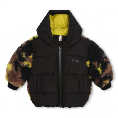 Bi-material hooded jacket  for 
