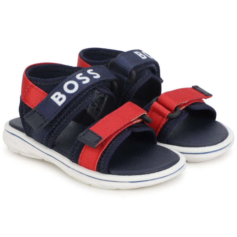 BOSS Sandales a double bande auto agrippante bebe bleu Kids around