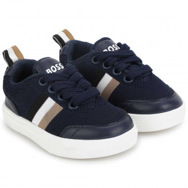Dual-fabric lace-up trainers  for 