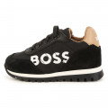 Baskets toile et cuir de vachette à lacets BOSS pour GARCON