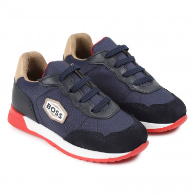 Multitextured lace-up trainers BOSS for BOY