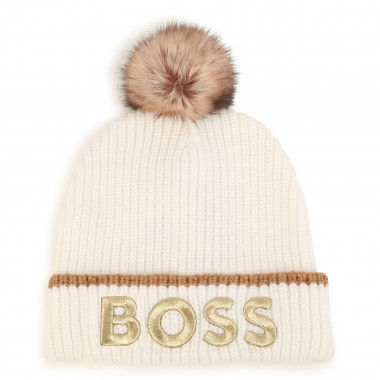 Embroidered hat with pompom BOSS for GIRL