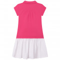 Two-tone cotton polo dress BOSS for GIRL