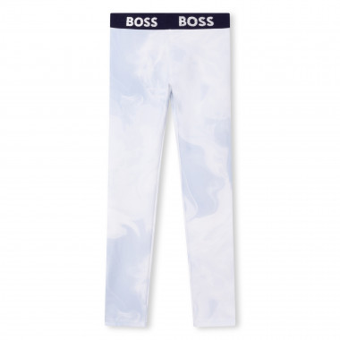 Printed leggings with logo waist BOSS for GIRL
