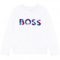 Fleece sweatshirt with logo BOSS for GIRL