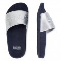 Zilverkleurige slippers BOSS Voor