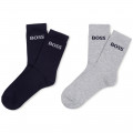 Set of tall plain socks BOSS for BOY