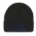 Knitted hat with turn-up BOSS for BOY