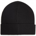Knitted hat with patch BOSS for BOY