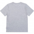 Camiseta de algodón jaspeado BOSS para NIÑO