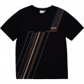 Dual-fabric T-shirt with print BOSS for BOY