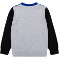 Tricoloured combed cotton jumper BOSS for BOY