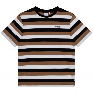 T-shirt rayé en coton BOSS pour GARCON