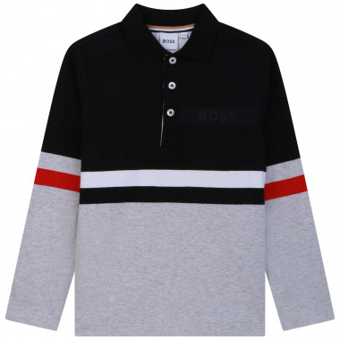 Long-sleeved cotton polo BOSS for BOY