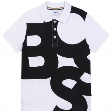 Cotton-pique logo polo shirt BOSS for BOY