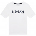 Straight T-shirt met logo BOSS Voor