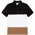 Short-sleeved cotton pique polo shirt BOSS for BOY