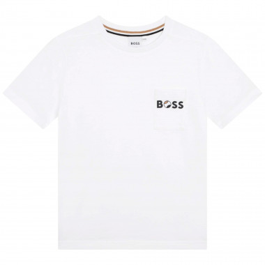 Cotton t-shirt with pocket BOSS for BOY