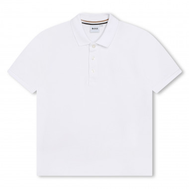 Plain cotton piqué polo shirt BOSS for BOY
