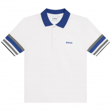 Cotton polo shirt with stripes BOSS for BOY