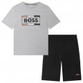 Cotton logo t-shirt and shorts BOSS for BOY