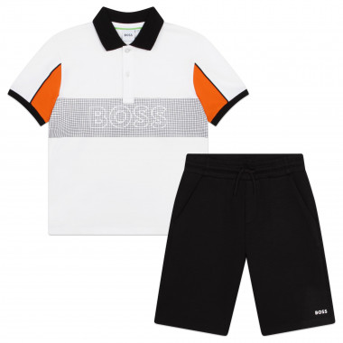 Set polo e shorts con logo BOSS Per RAGAZZO