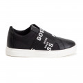 Elasticated leather trainers BOSS for BOY