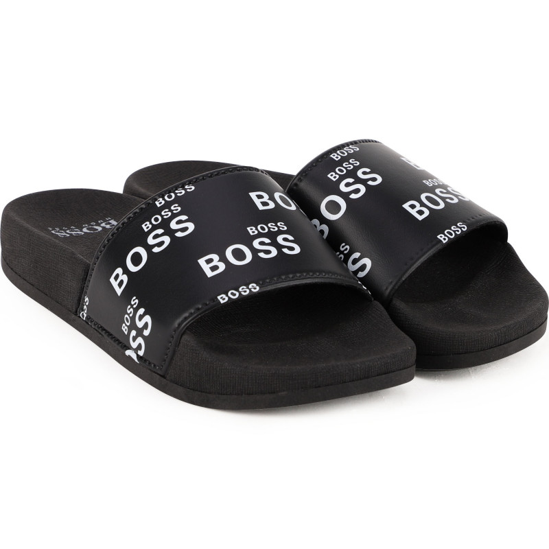 BOSS Claquettes imprim es garcon noir Kids around