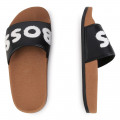 Slippers met logo in bouclé BOSS Voor