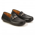 Leather loafers with logo BOSS for BOY