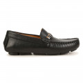 Leather loafers with logo BOSS for BOY