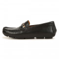 Leather loafers with logo BOSS for BOY