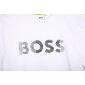 T-shirt en coton à logo rayé BOSS pour GARCON