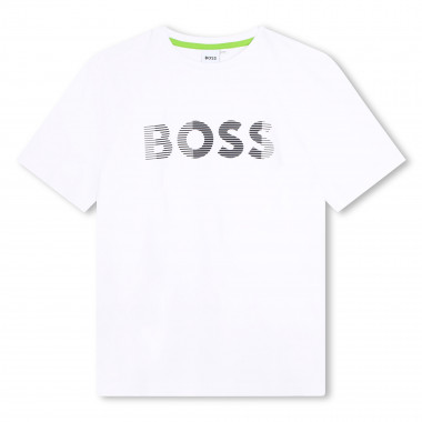 Cotton striped logo t-shirt BOSS for BOY