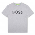 Cotton striped logo t-shirt BOSS for BOY