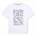 Camiseta de algodón estampada BOSS para NIÑO