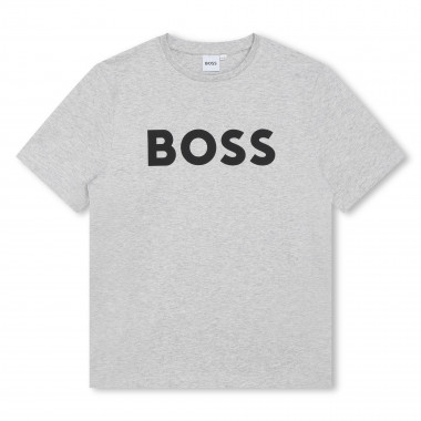 Camiseta de algodón con logo BOSS para NIÑO