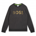 Fleece sweatshirt ronde hals BOSS Voor