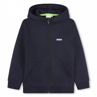 Sweat-shirt zippé avec logo BOSS pour GARCON