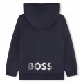 Sweatshirt met rits en logo BOSS Voor