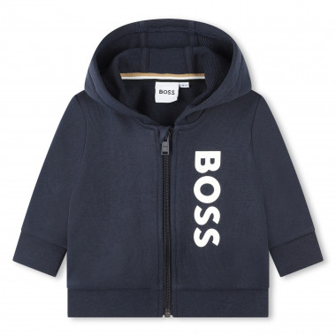 Sweater met rits en logo BOSS Voor
