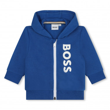 Sweat-shirt zippé avec logo BOSS pour GARCON
