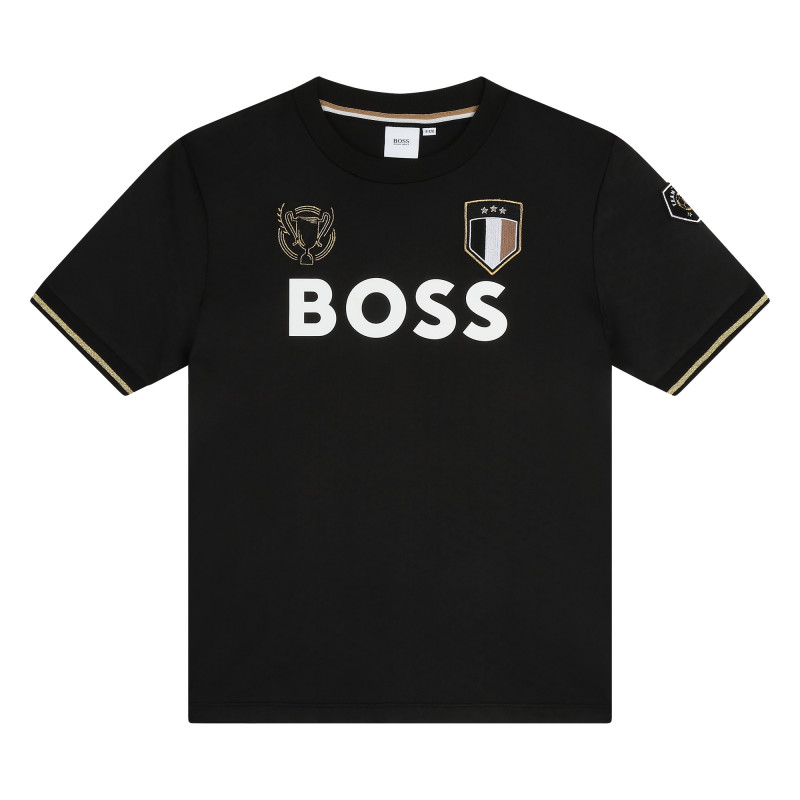 BOSS Short sleeved T shirt boy black Kids around