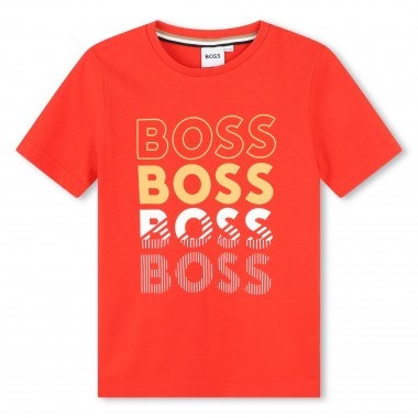 T-shirt gola redonda algodão BOSS para RAPAZ